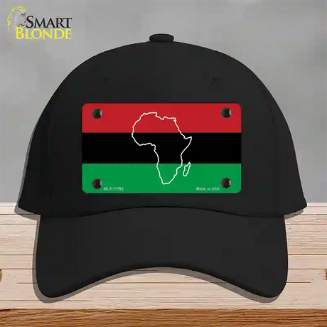 Africa Outline With Flag Novelty License Plate Hat Cotton / Black