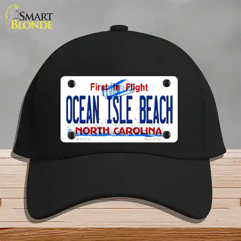 Ocean Isle Beach North Carolina Novelty License Plate Hat Cotton / Black