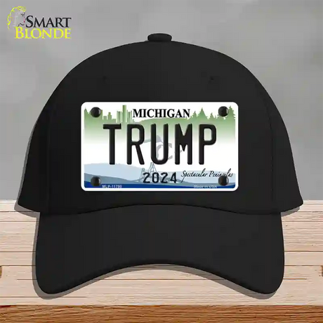 Trump 2024 Michigan Background Novelty License Plate Hat Cotton / Black