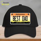 Best Dad Indiana Novelty License Plate Hat Cotton / Black