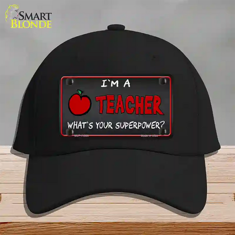 I Am A Teacher Novelty License Plate Hat Cotton / Black