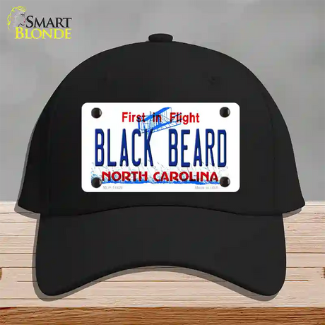 Black Beard North Carolina Novelty License Plate Hat Cotton / Black