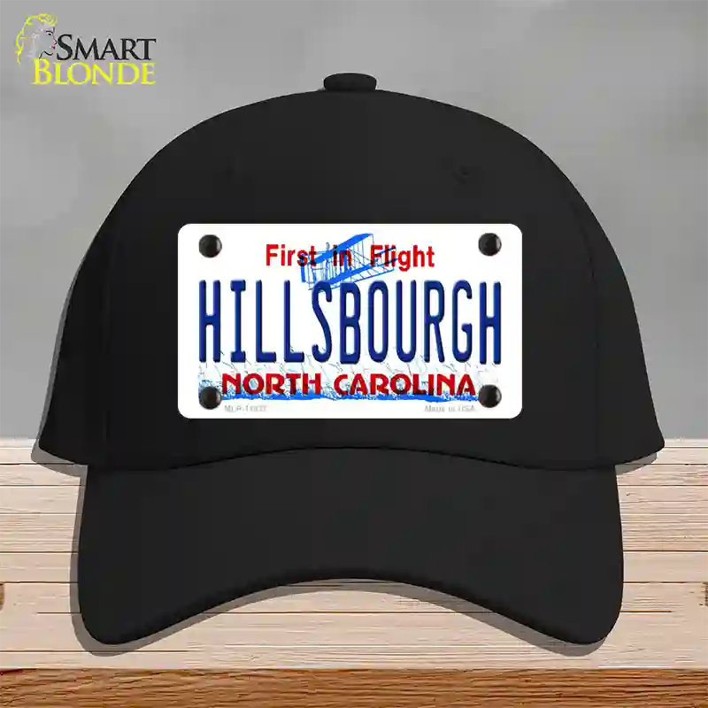 Hillsbourgh North Carolina Novelty License Plate Hat Cotton / Black