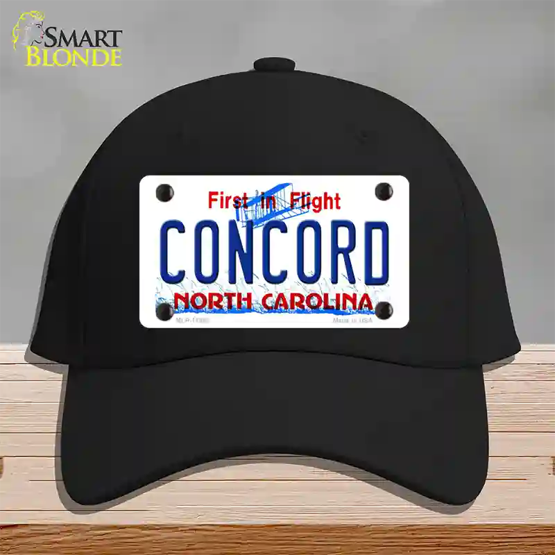 Concord North Carolina Novelty License Plate Hat Cotton / Black