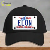 Elon North Carolina Novelty License Plate Hat Cotton / Black