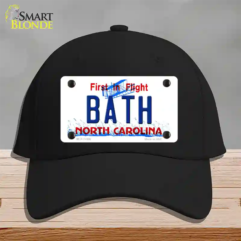 Bath North Carolina Novelty License Plate Hat Cotton / Black