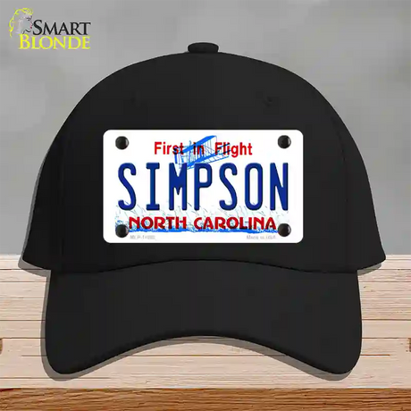 Simpson North Carolina Novelty License Plate Hat Cotton / Black