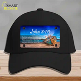 John 3 16 Beach Novelty License Plate Hat Cotton / Black