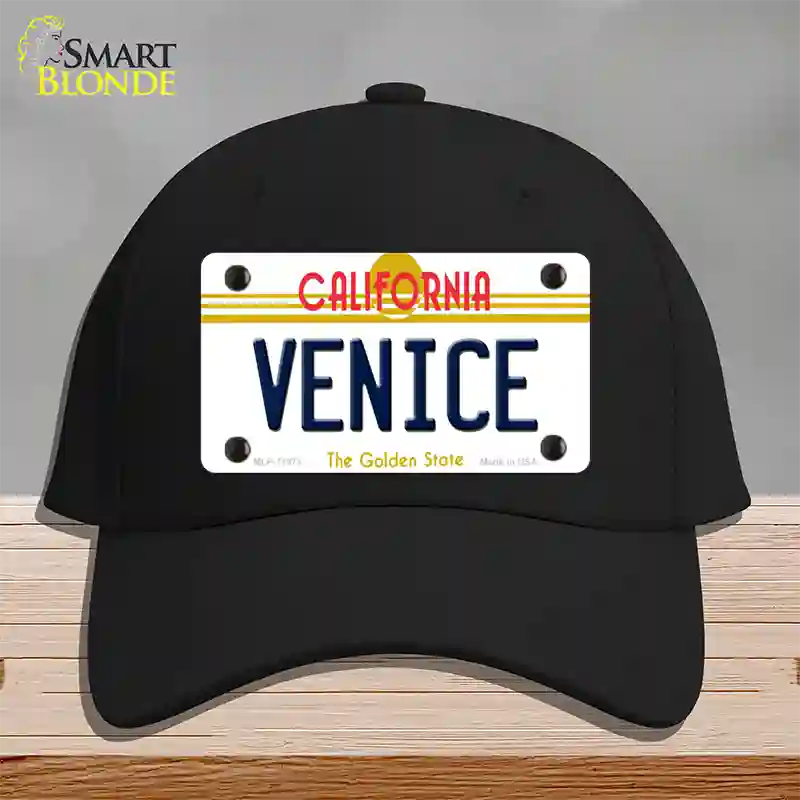 Venice California Novelty License Plate Hat Cotton / Black