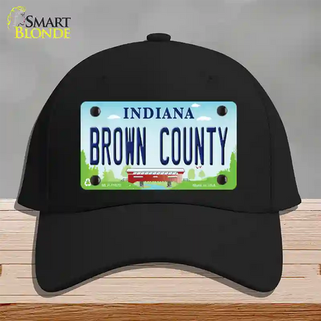 Brown County Indiana Novelty License Plate Hat Cotton / Black