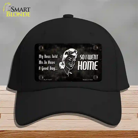 So I Went Home Novelty License Plate Hat Cotton / Black