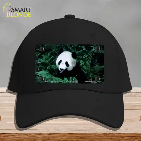 Panda Bear Novelty License Plate Hat Cotton / Black