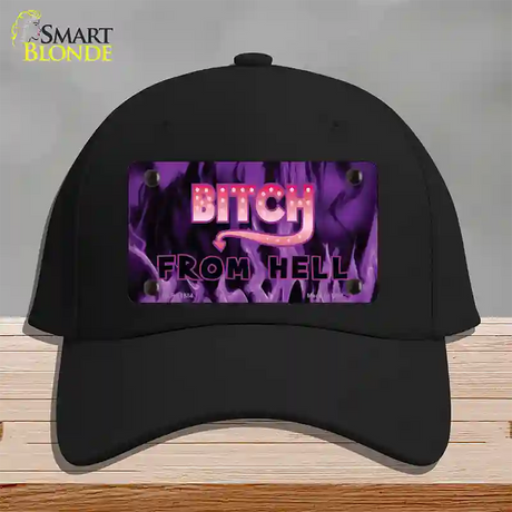 Bitch from Hell Novelty License Plate Hat Cotton / Black