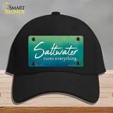 Saltwater Cures Everything Novelty License Plate Hat Cotton / Black