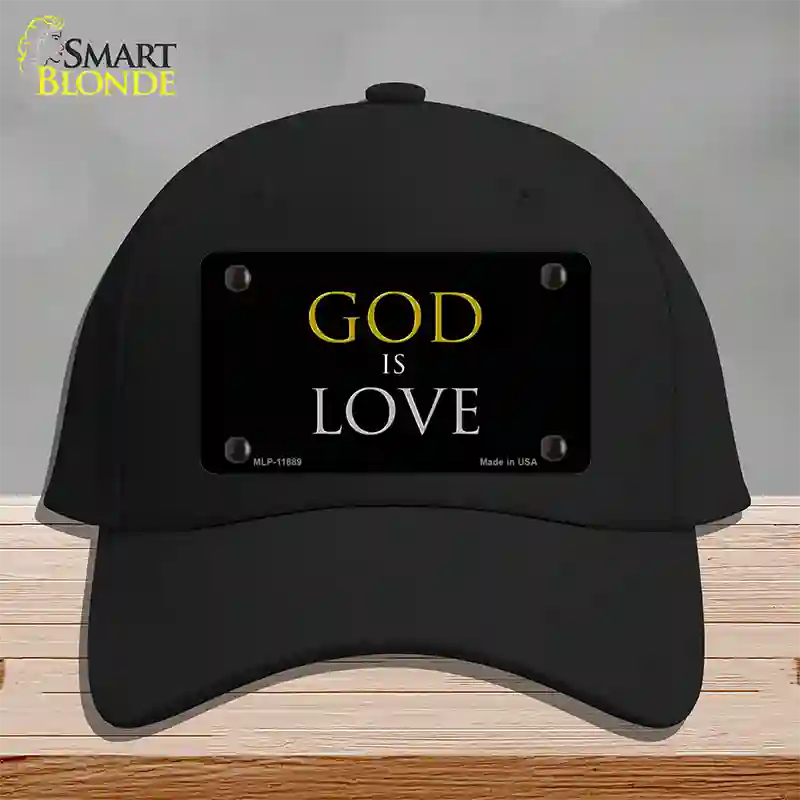 God Is Love Novelty License Plate Hat Cotton / Black