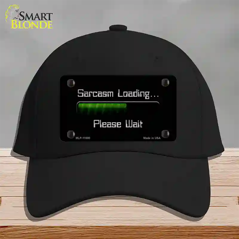 Sarcasm Loading Novelty License Plate Hat Cotton / Black