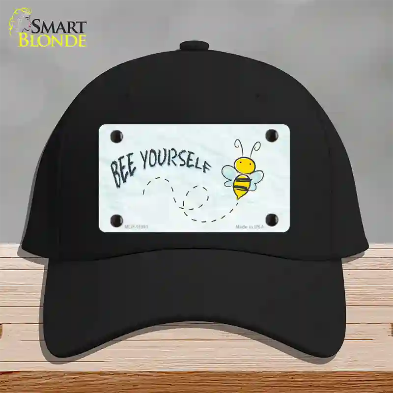 Bee Yourself Novelty License Plate Hat Cotton / Black