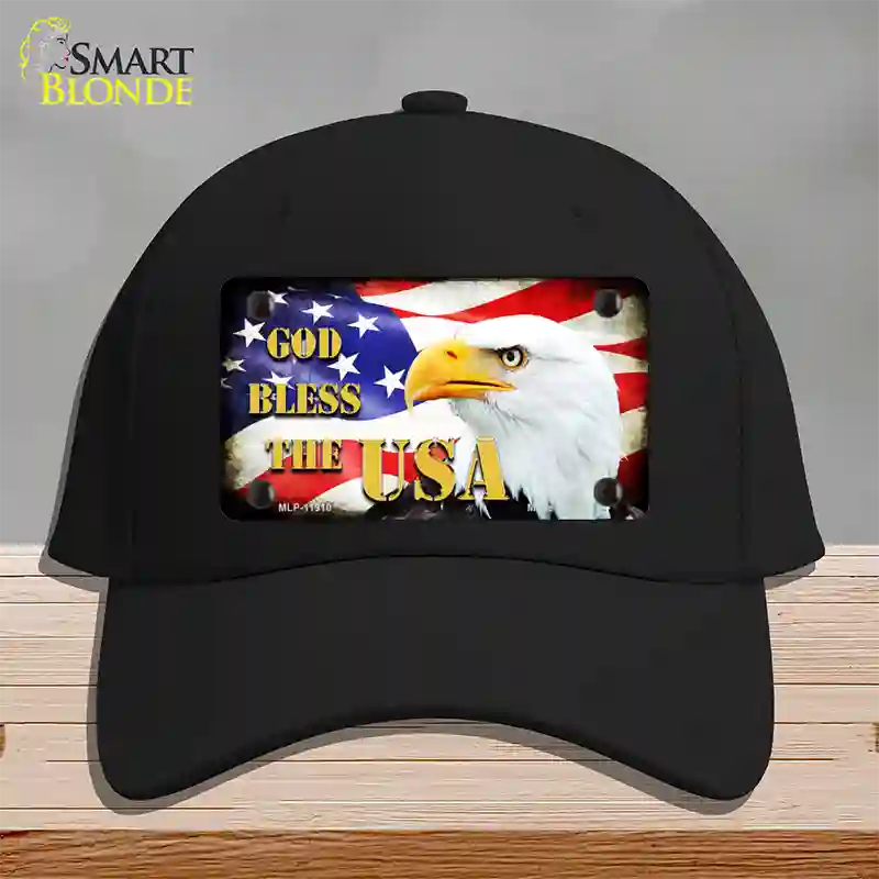 God Bless The USA Novelty License Plate Hat Cotton / Black