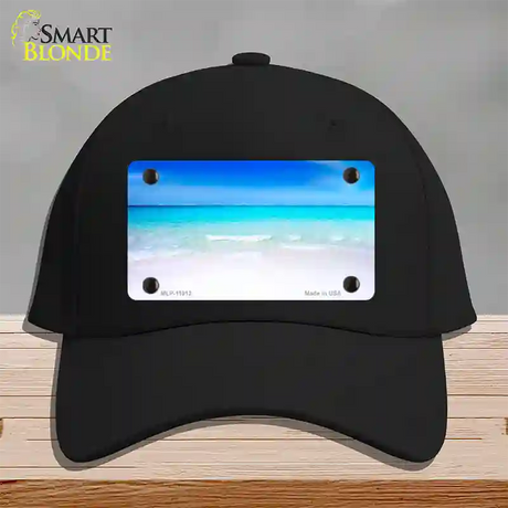 Beach Scene Novelty License Plate Hat Cotton / Black