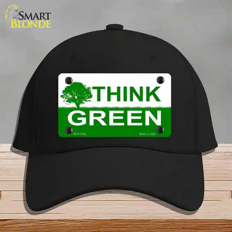 Think Green Novelty License Plate Hat Cotton / Black