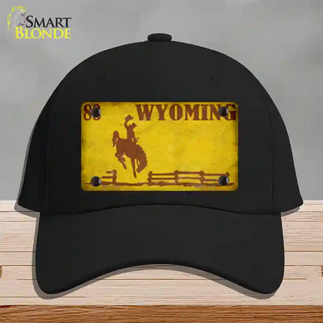 Wyoming Yellow Rusty Novelty License Plate Hat Cotton / Black