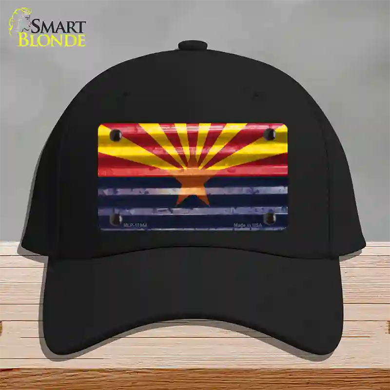 Arizona Corrugated Flag Novelty License Plate Hat Cotton / Black