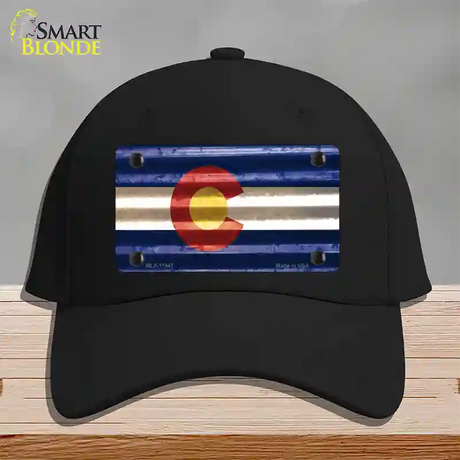 Colorado Corrugated Flag Novelty License Plate Hat Cotton / Black