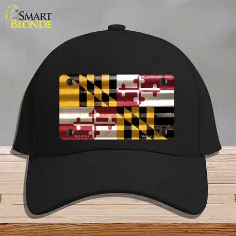 Maryland Corrugated Flag Novelty License Plate Hat Cotton / Black