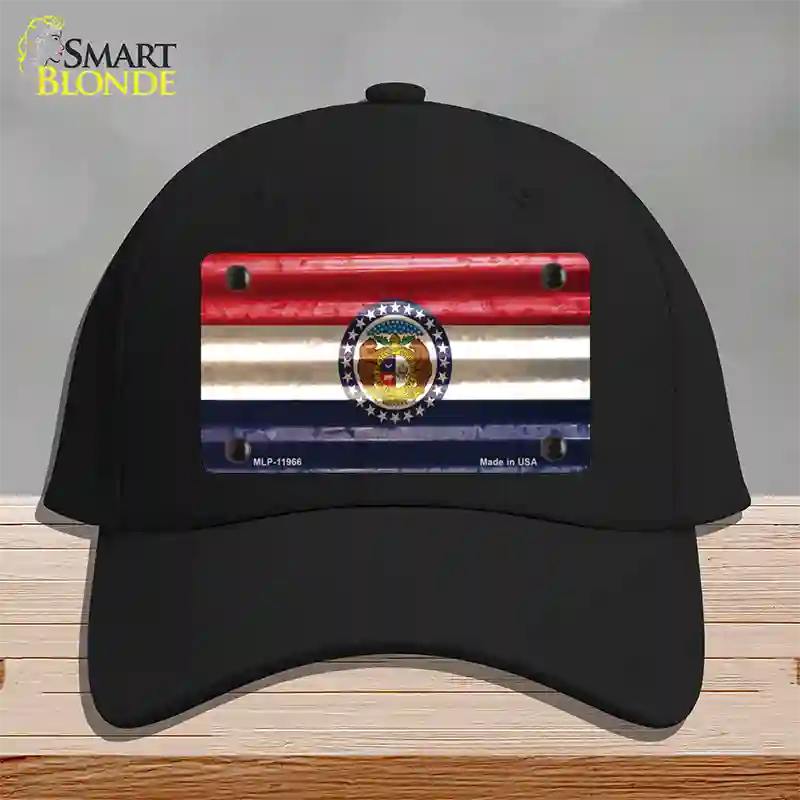 Missouri Corrugated Flag Novelty License Plate Hat Cotton / Black