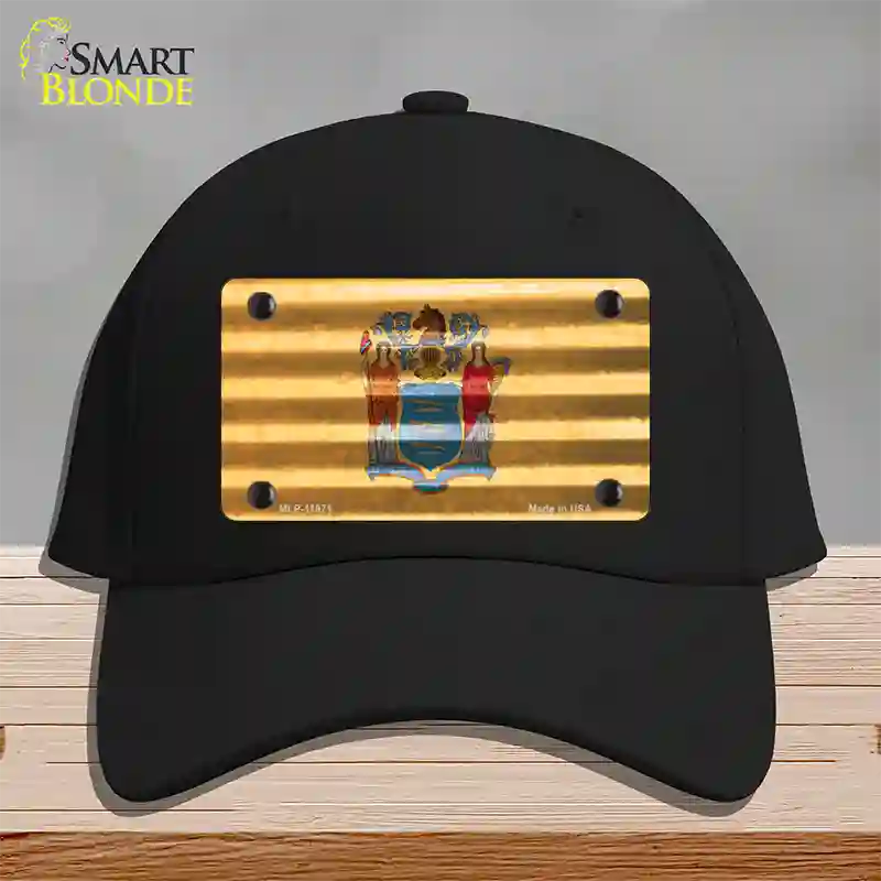 New Jersey Corrugated Flag Novelty License Plate Hat Cotton / Black