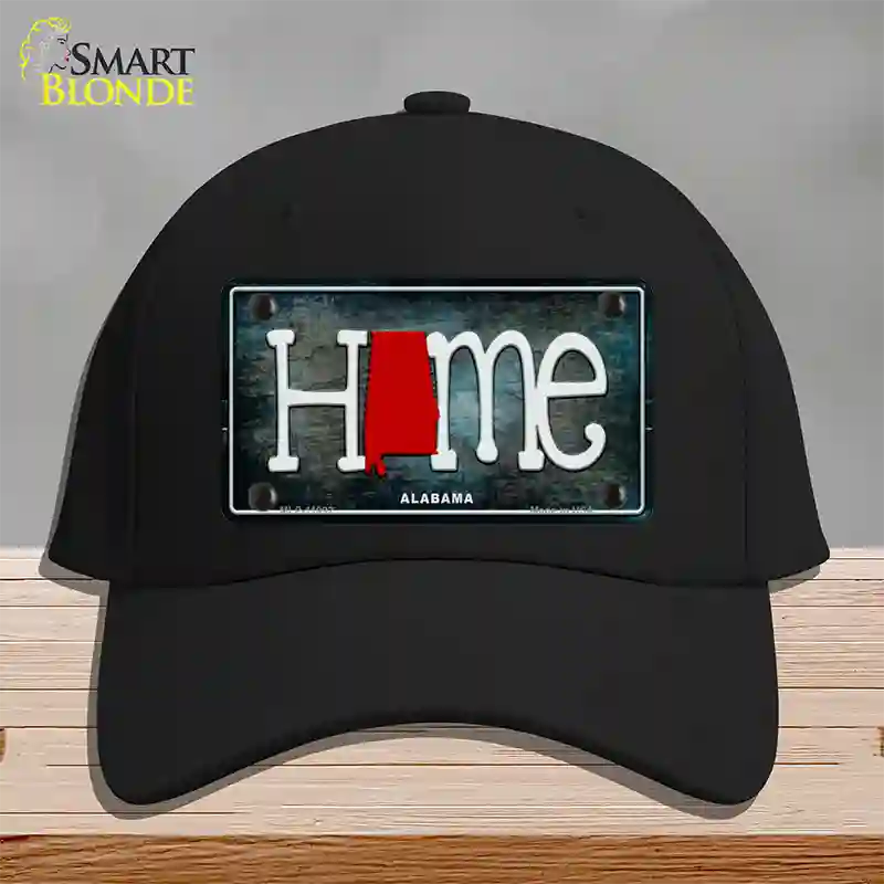 Alabama Home State Outline Novelty License Plate Hat Cotton / Black