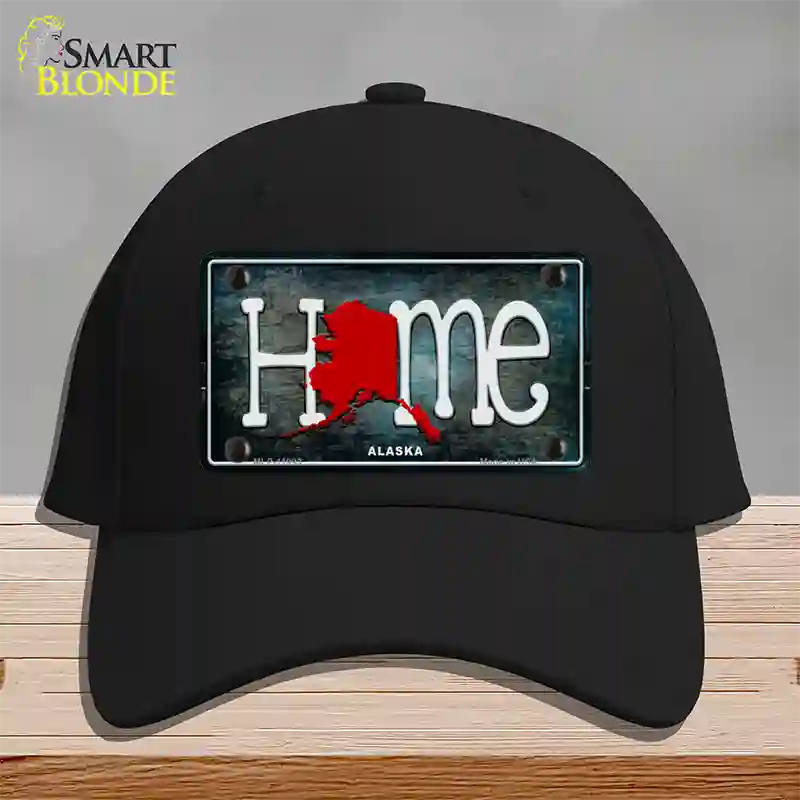 Alaska Home State Outline Novelty License Plate Hat Cotton / Black