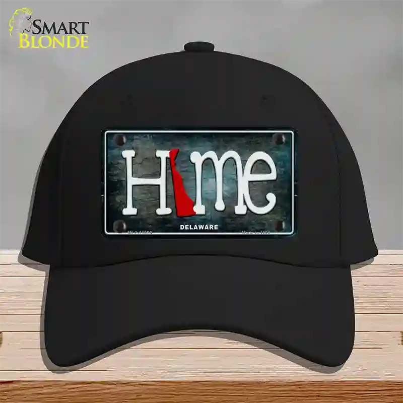 Delaware Home State Outline Novelty License Plate Hat Cotton / Black