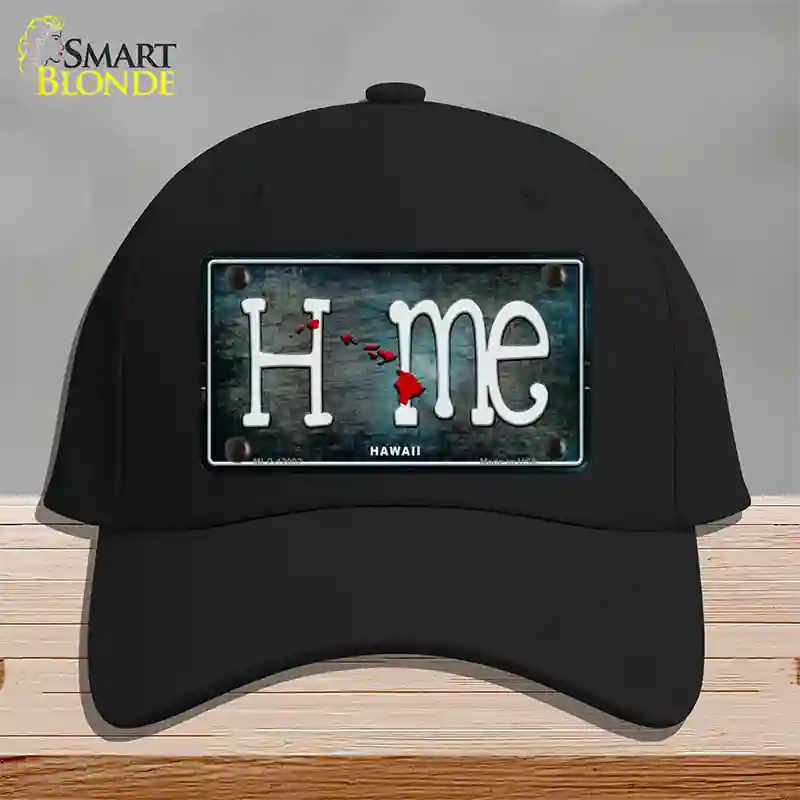 Hawaii Home State Outline Novelty License Plate Hat Cotton / Black