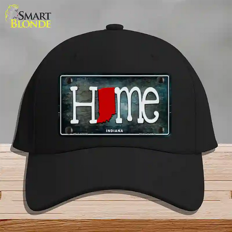 Indiana Home State Outline Novelty License Plate Hat Cotton / Black