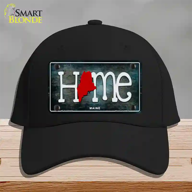 Maine Home State Outline Novelty License Plate Hat Cotton / Black