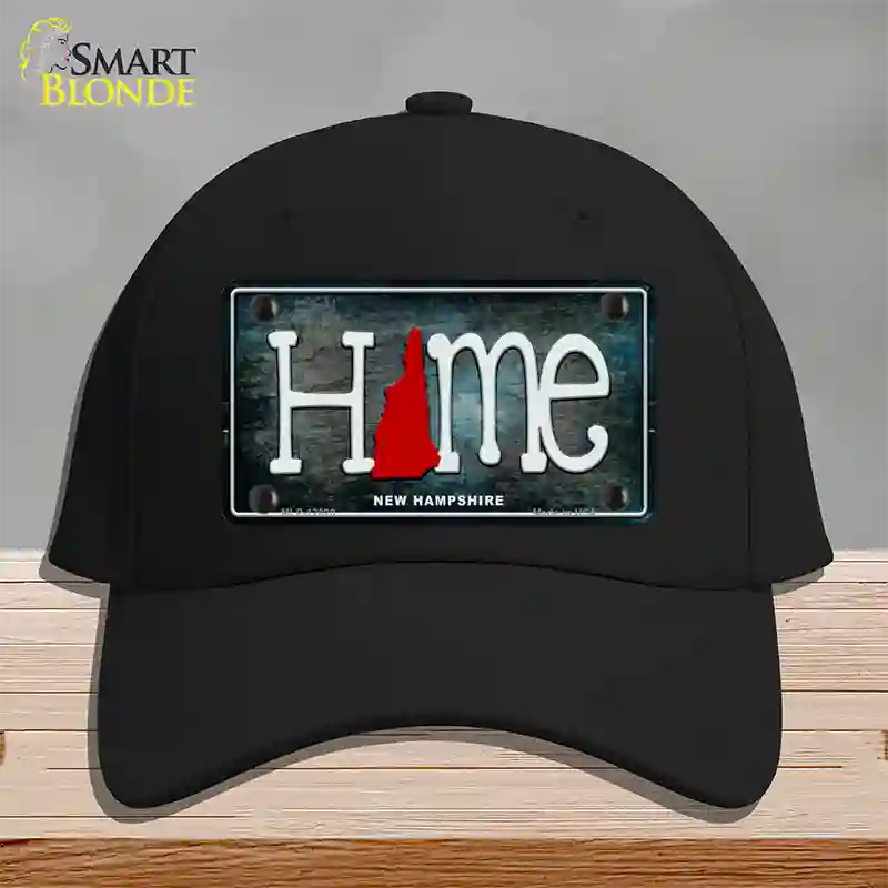 New Hampshire Home State Outline Novelty License Plate Hat Cotton / Black