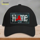 New York Home State Outline Novelty License Plate Hat Cotton / Black