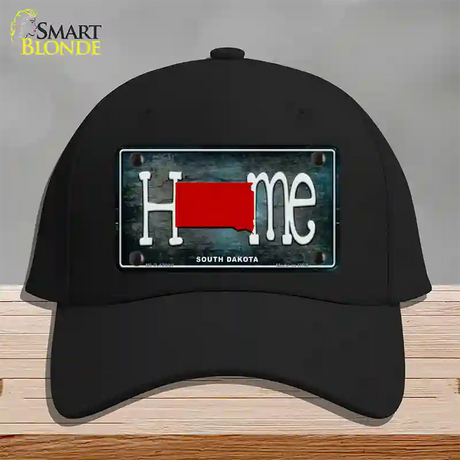 South Dakota Home State Outline Novelty License Plate Hat Cotton / Black