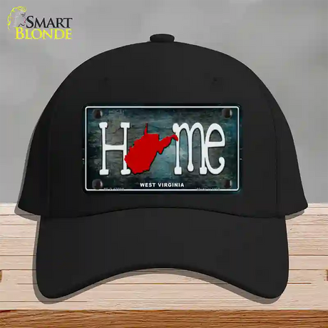 West Virginia Home State Outline Novelty License Plate Hat Cotton / Black