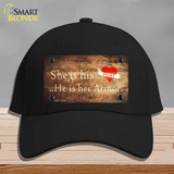 His Heart Her Armor Novelty License Plate Hat Cotton / Black