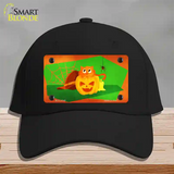 Pumpkin Kitty Novelty License Plate Hat Cotton / Black