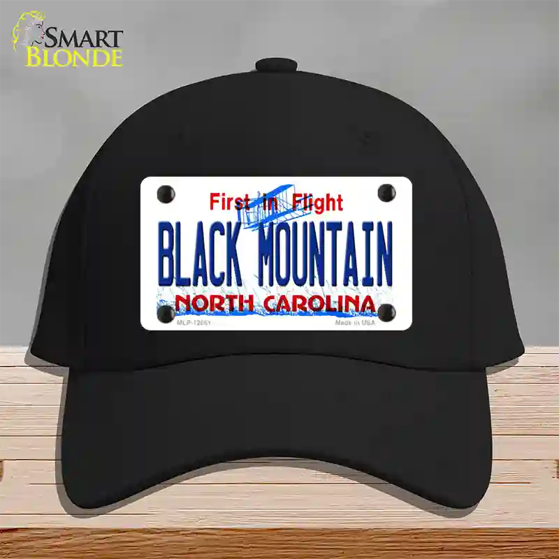 Black Mountain North Carolina Novelty License Plate Hat Cotton / Black