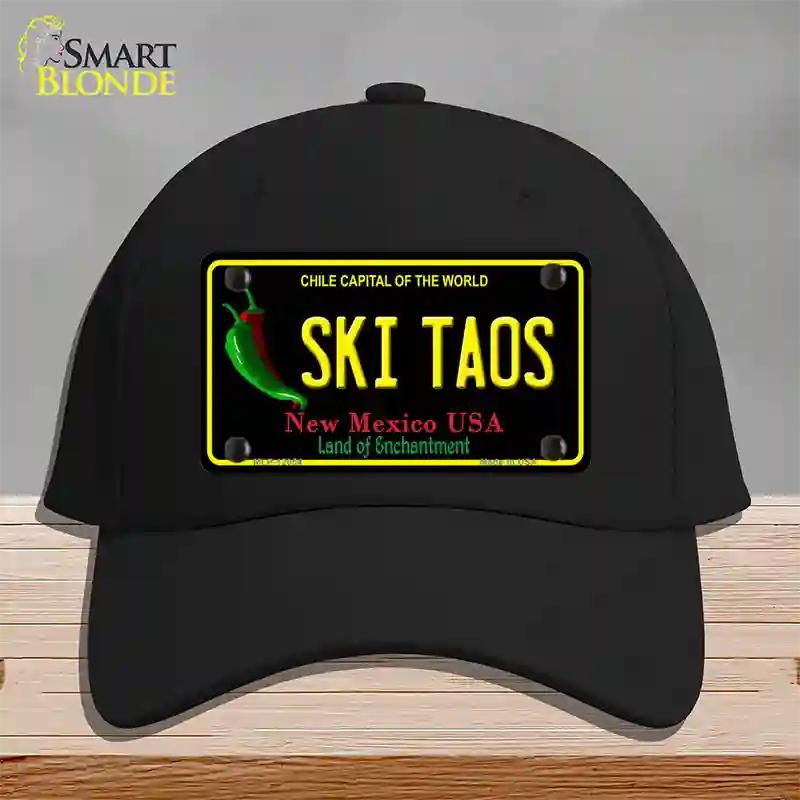 Ski Taos Black New Mexico Novelty License Plate Hat Cotton / Black