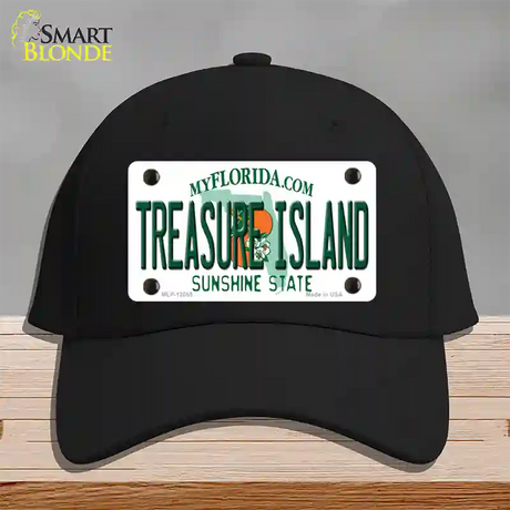 Florida Tresure Island Novelty License Plate Hat Cotton / Black