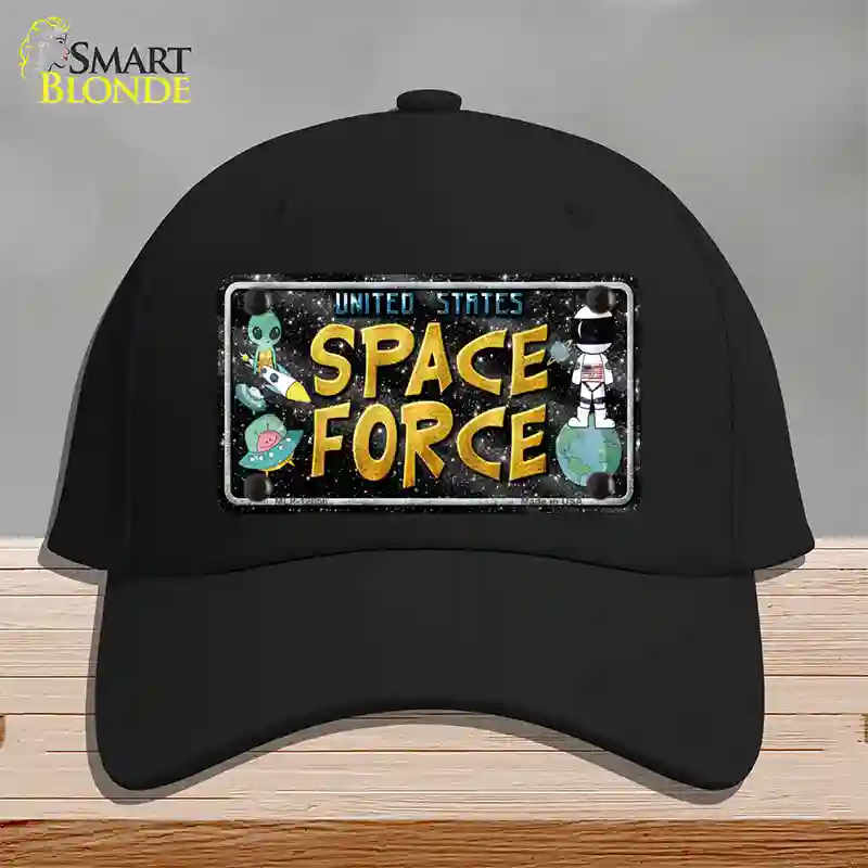 Space Force Novelty License Plate Hat Cotton / Black