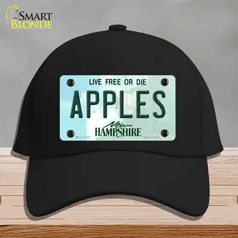 Apples New Hampshire State Novelty License Plate Hat Cotton / Black