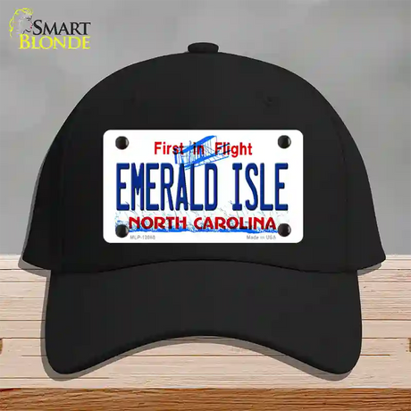 Emerald Island North Carolina State Novelty License Plate Hat Cotton / Black