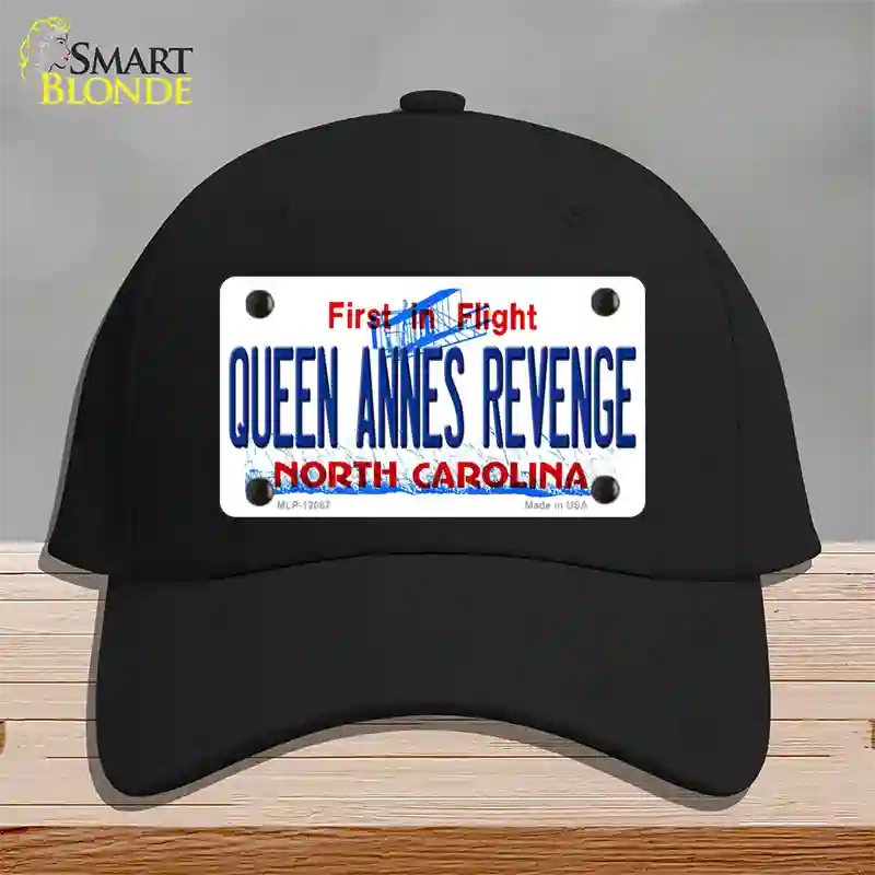 Queen Annes Revenge North Carolina State Novelty License Plate Hat Cotton / Black