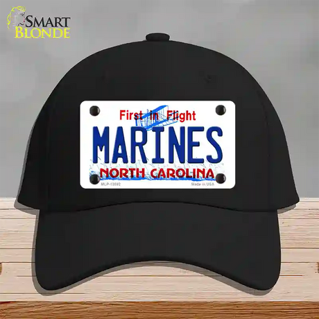 Marines North Carolina State Novelty License Plate Hat Cotton / Black